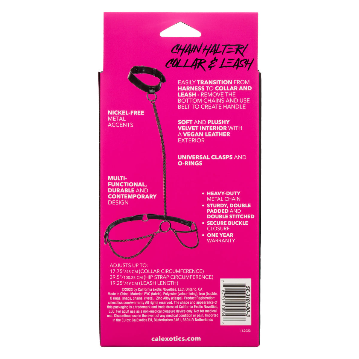 Collier/licol en chaîne et laisse de la collection Euphoria