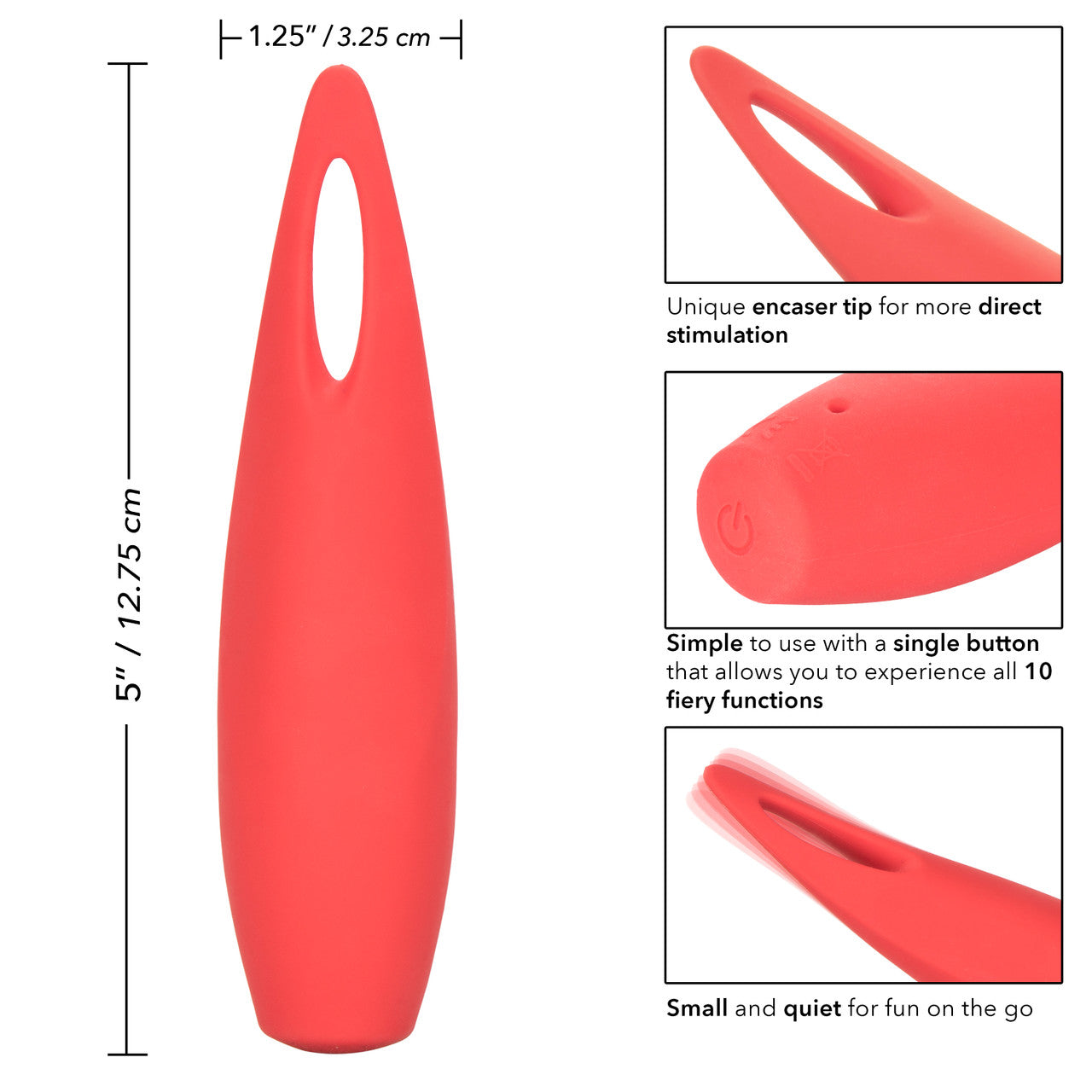 Vibromasseur clitoridien rechargeable en silicone Red Hot Fury 