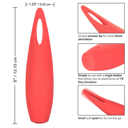 Vibromasseur clitoridien rechargeable en silicone Red Hot Fury 