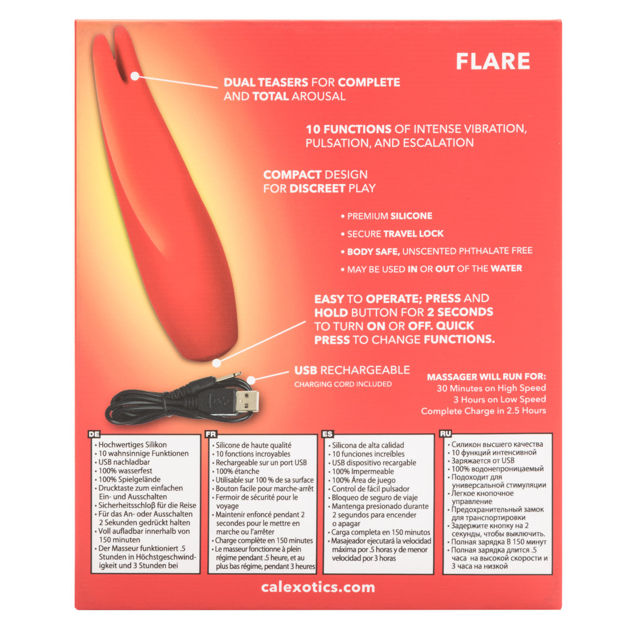 Vibromasseur clitoridien rechargeable en silicone Red Hot Fury 