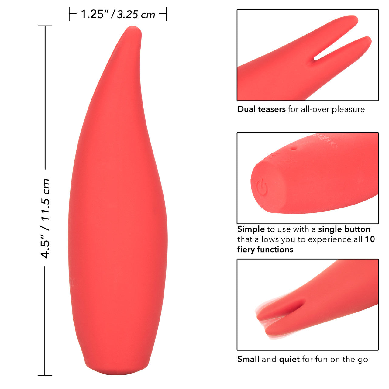 Vibromasseur clitoridien rechargeable en silicone Red Hot Fury 