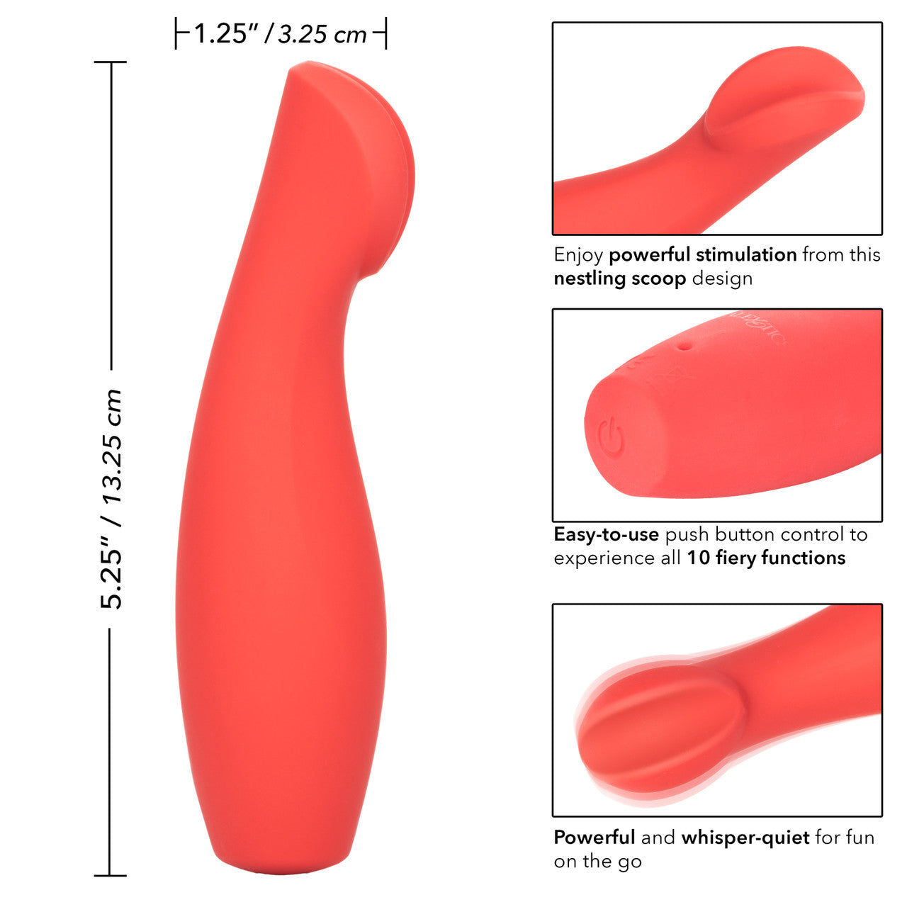 Vibromasseur clitoridien rechargeable en silicone Red Hot Fury 