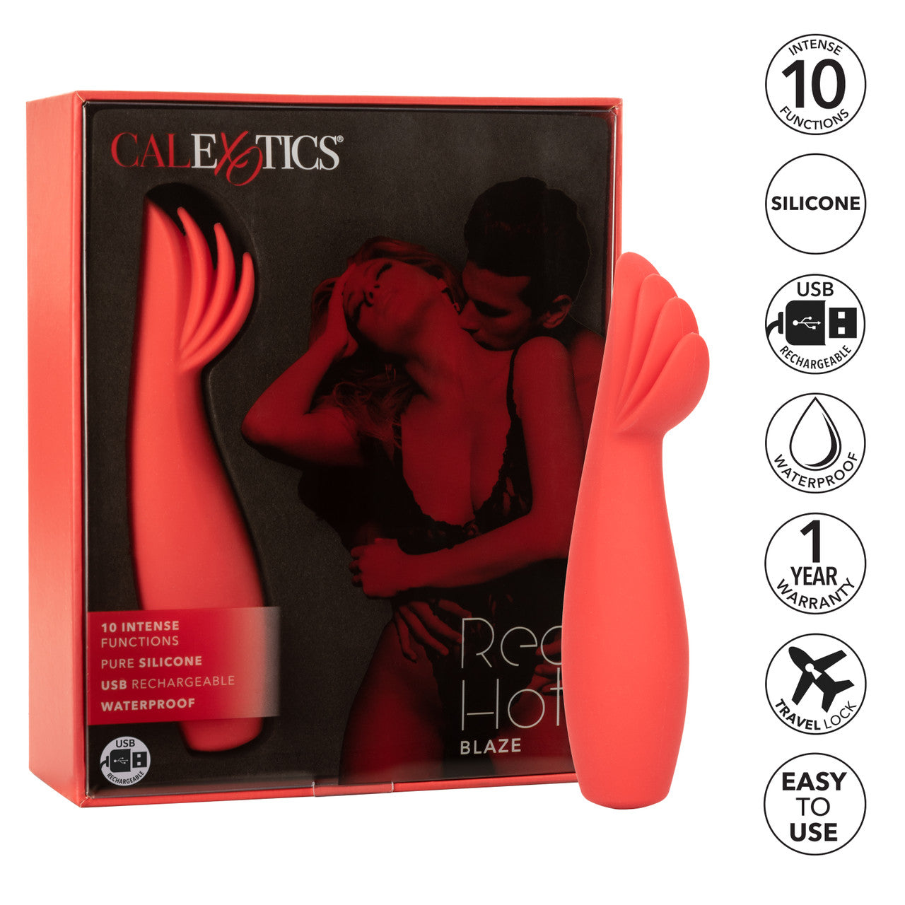 Red Hot Blaze Silicone Rechargeable Clitoral Vibrator - Thorn & Feather