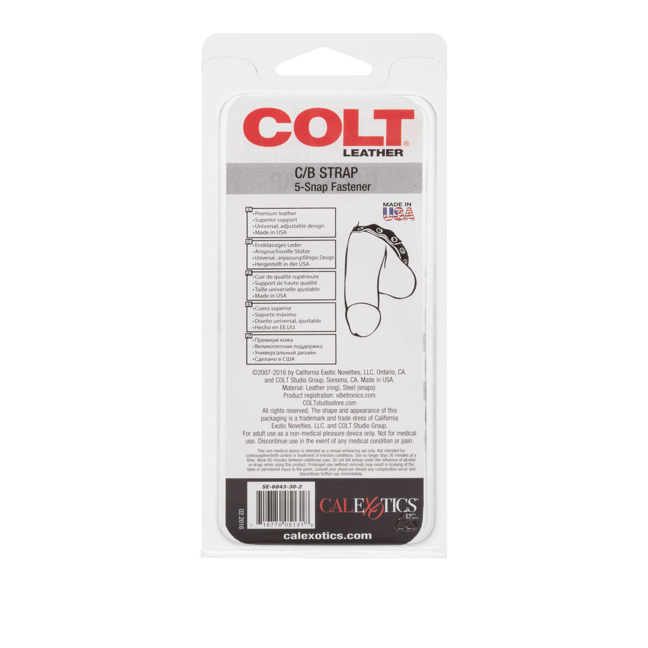 Colt Leather C/B Strap 5-Snap Fastener