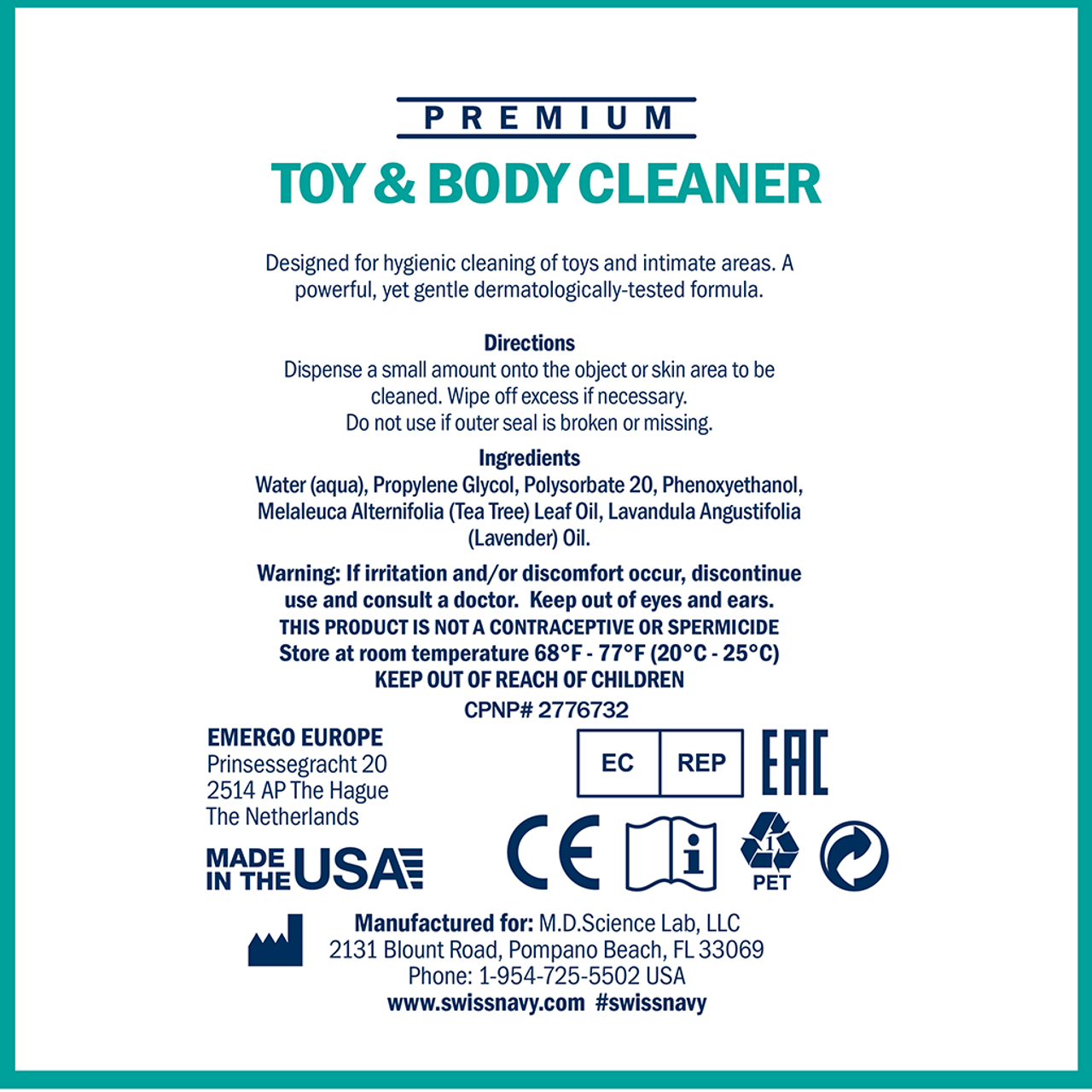 Swiss Navy Toy & Body Cleaner - 6 oz