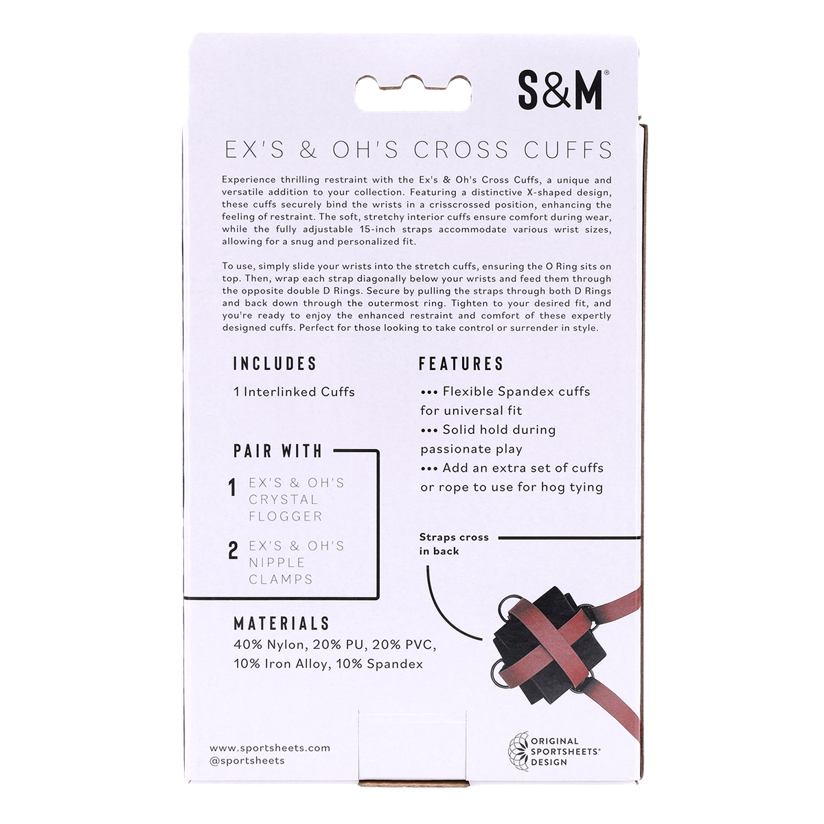 Ex's & Oh's Cross Cuffs