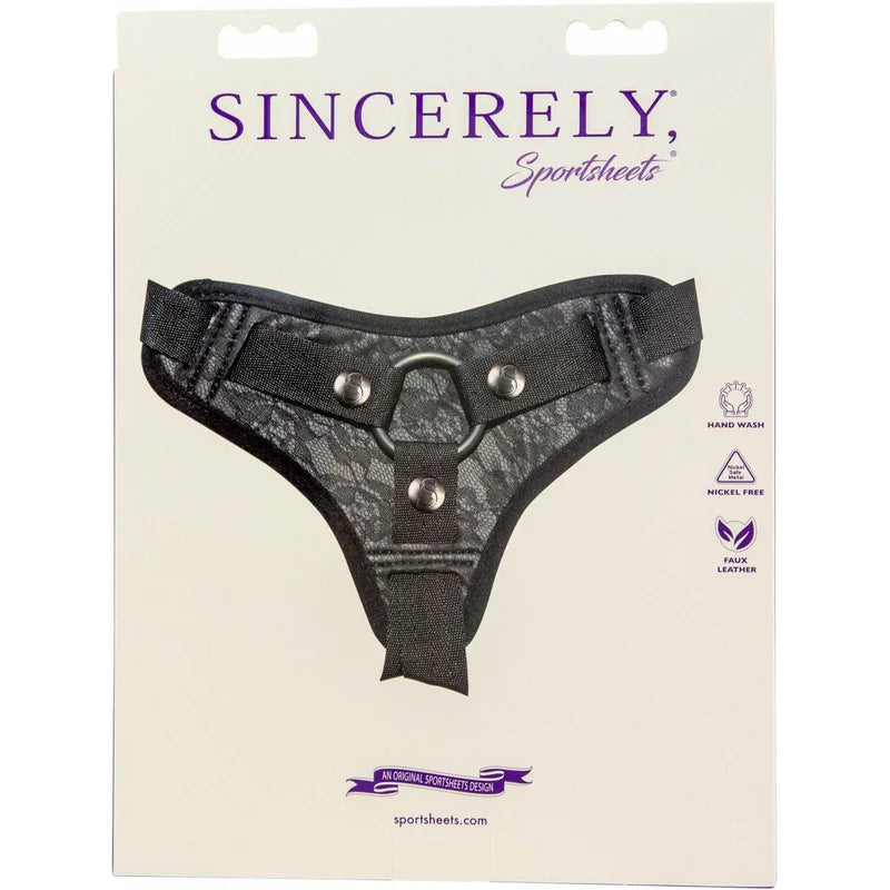 Sincerely by Sportsheets Lace Strap-On - Black