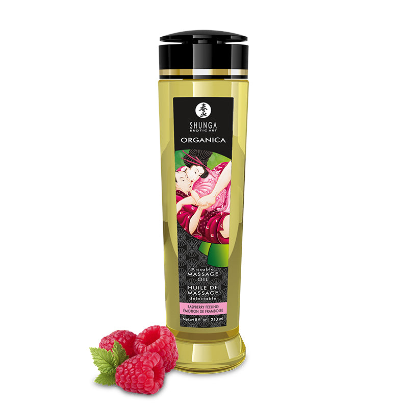 Shunga Nouvelle Huile de Massage Érotique Organica Kissable - 240 ml / 8 fl. oz.