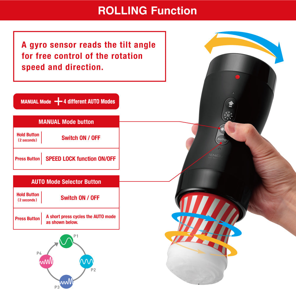 Tenga Vacuum Gyro Roller Set including One Standard Rolling Cup - Thorn & Feather