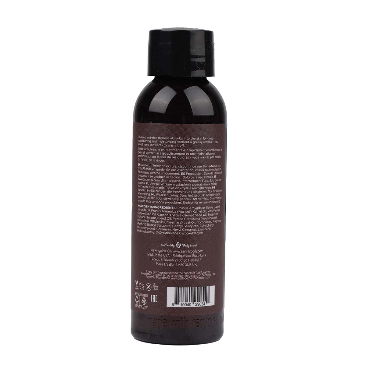 Huile de massage aux graines de chanvre Earthly Body - Beach Daze, 60 ml