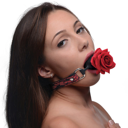 Master Series Silicone Ball Gag with Rose