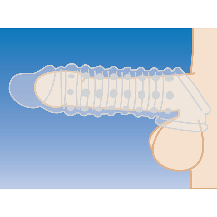 1.5 Inch Penis Enhancer Sleeve - Clear - Thorn & Feather