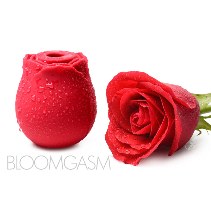 Bloomgasm 10X Wild Rose Silicone Suction Clit Stimulator - Red