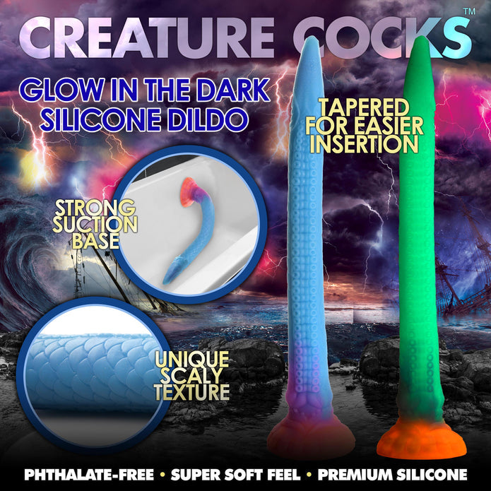 Glow-in-the-Dark Silicone Dragon Creature Dildo - Thorn & Feather