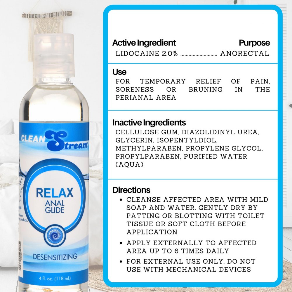 CleanStream Relax Desensitizing Anal Lube - 4 Oz.