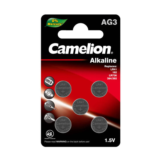 Camelion Alkaline AG3 Battery - Card of 5