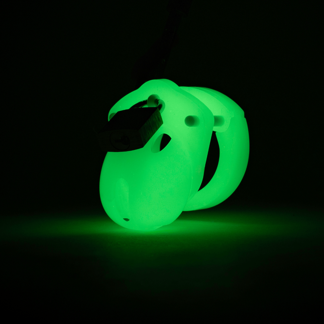 Kit de cage de chasteté Mini-Me phosphorescent de 1 1/4"