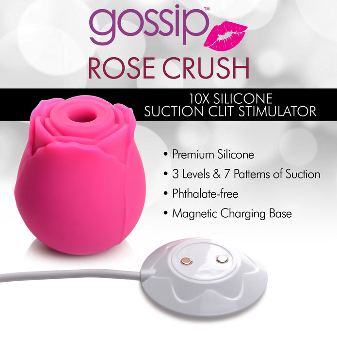 Stimulateur de clitoris en silicone Gossip Rose Crush 10X 
