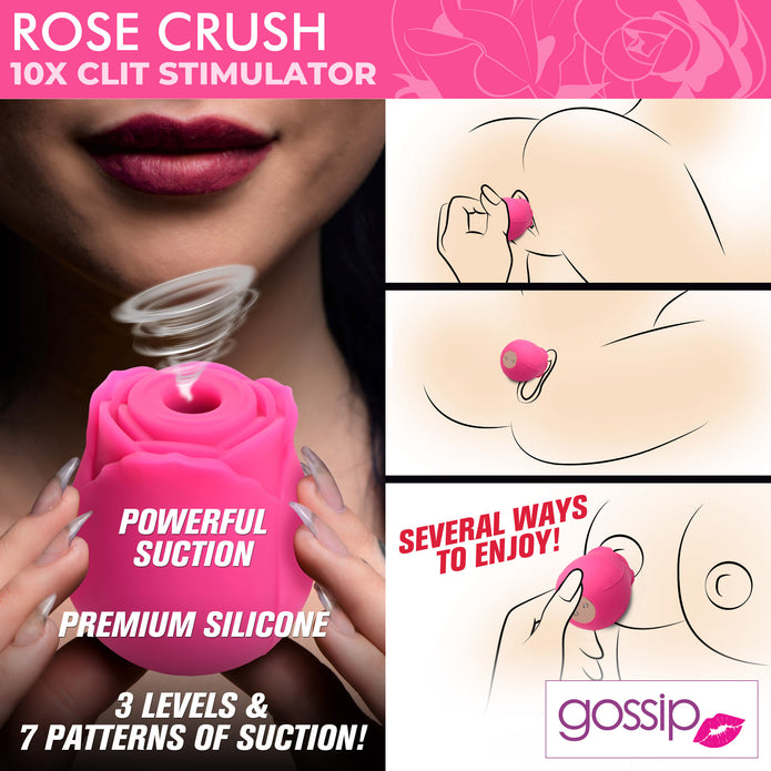 Stimulateur de clitoris en silicone Gossip Rose Crush 10X 