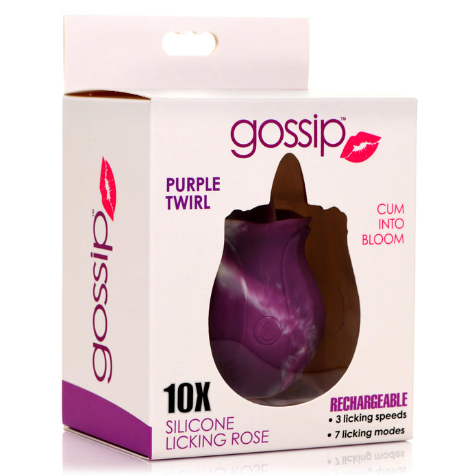 Gossip Purple Twirl 10X Rose à lécher en silicone 