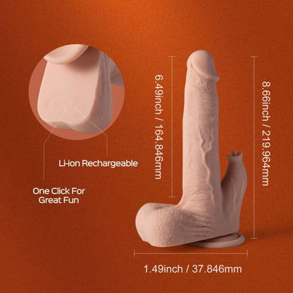 COLTER 8.5" Realistic Thrusting Dildo & Vibrating Licker