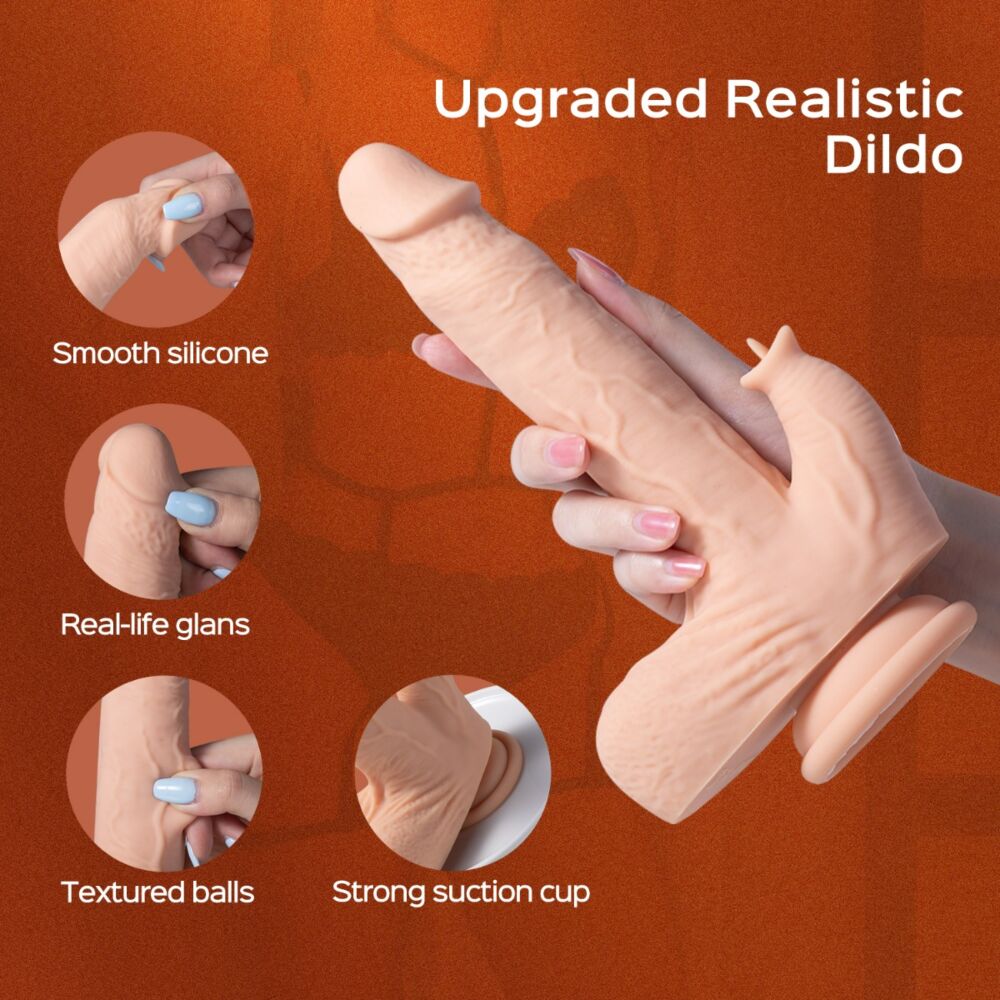 COLTER 8.5" Realistic Thrusting Dildo & Vibrating Licker