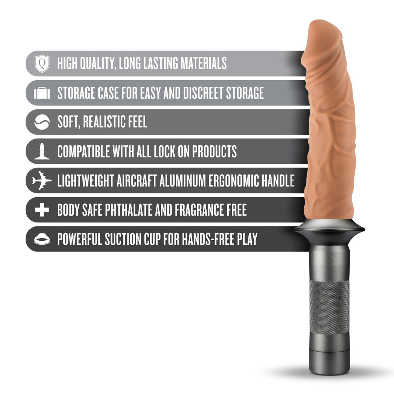 Karbonite Lock On Dildo Handle Kit - Mocha