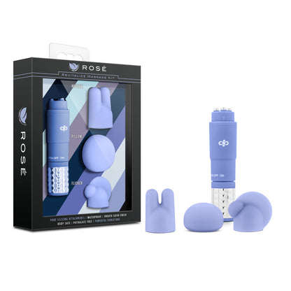 Revitalize Periwinkle Vibrating 3-Piece Massage Wand Kit