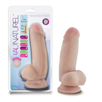 Au Naturel 7" Sensa Feel Fat Boy Dildo - Beige