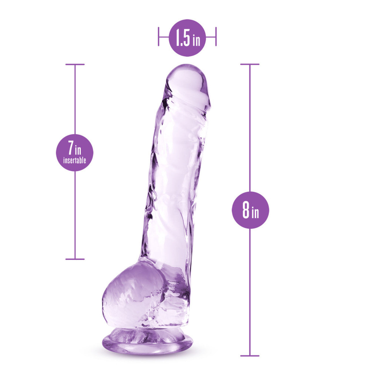 Naturally Yours 8" Crystalline Dildo - Amethyst
