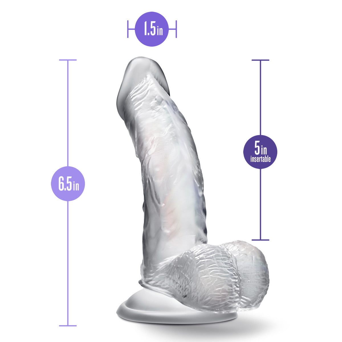 B Yours Diamond Sparkle 6.5" Dildo - Clear