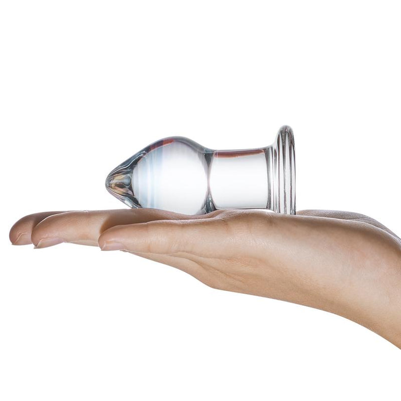 Plug anal en verre Amethyst Rain - Transparent