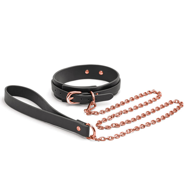 Collier et laisse Bondage Couture - Noir