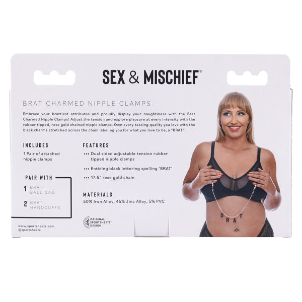 Sex & Mischief Brat Charmed Nipple Clamps