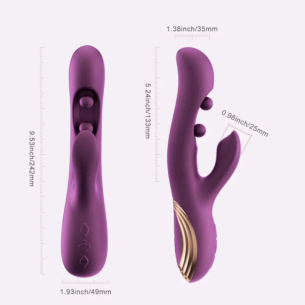 Gem Wiggling Twin Balls Rabbit Vibrator