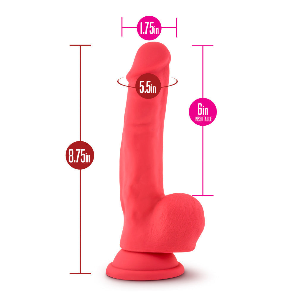 Ruse Shimmy 8.5" Realistic Dildo - Cerise