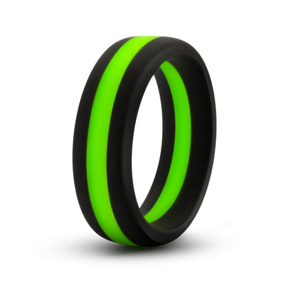 Performance Silicone Pro Cock Ring - Black/Green/Black