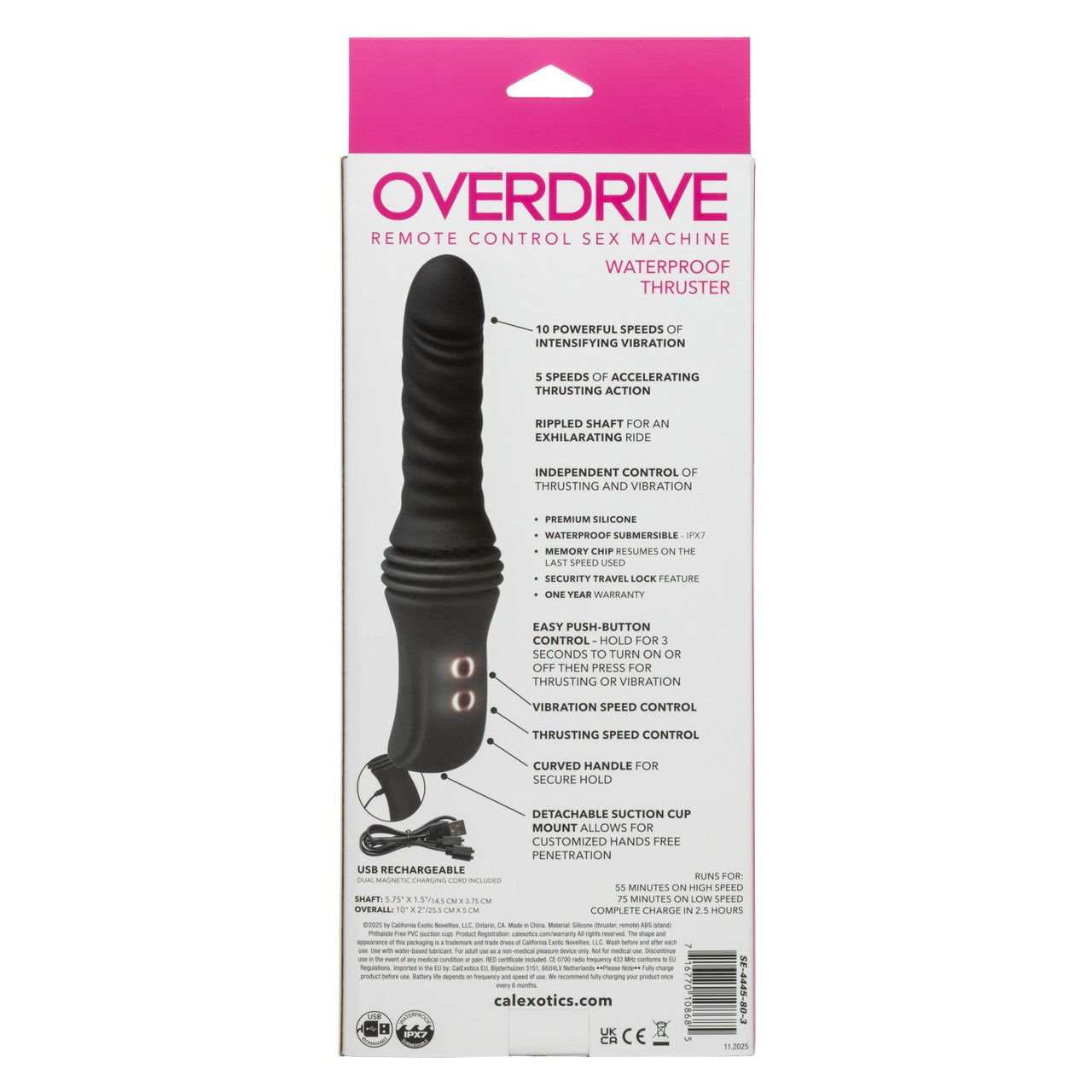 OverDrive Remote Control Sex Machine Waterproof Thruster