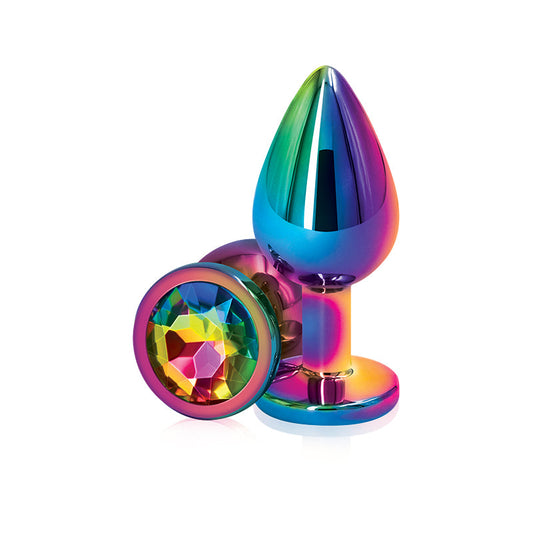 Rear Assets Multicolour Butt Plug - Medium, Rainbow