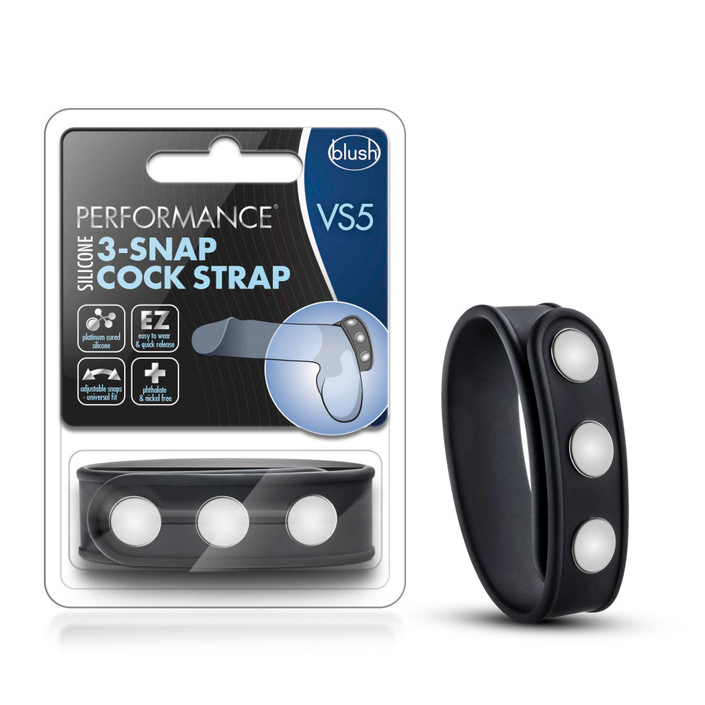 Sangle pour pénis et testicules en silicone Performance VS6 - Noir