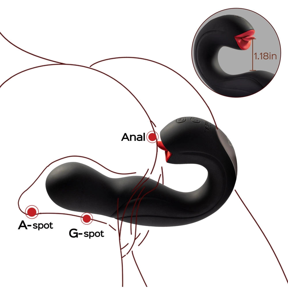 JOI PRO Remote Control Rotating Head G-spot Vibrator & Clit Licker - Thorn & Feather