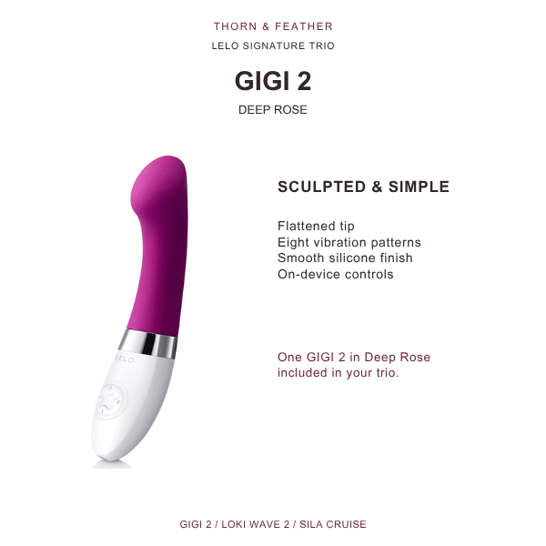 LELO GIGI 2 Deep Rose included in the three-piece bundle