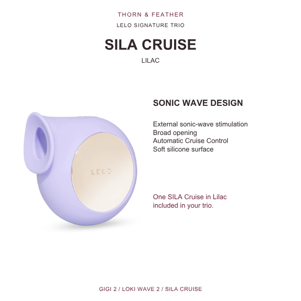 LELO SILA Cruise Lilac included in the three-piece bundle