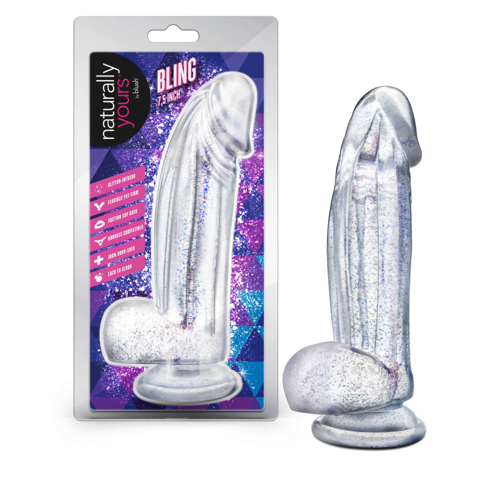 Naturally Yours Bling 7.5 Inch Realistic Glitter Dildo