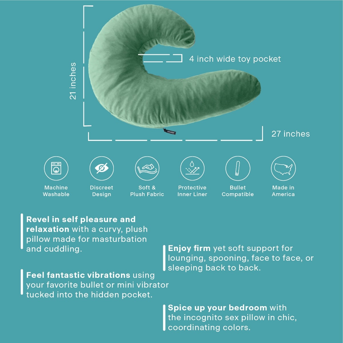 Liberator Lune Snuggle Pillow With Palm Vibrator