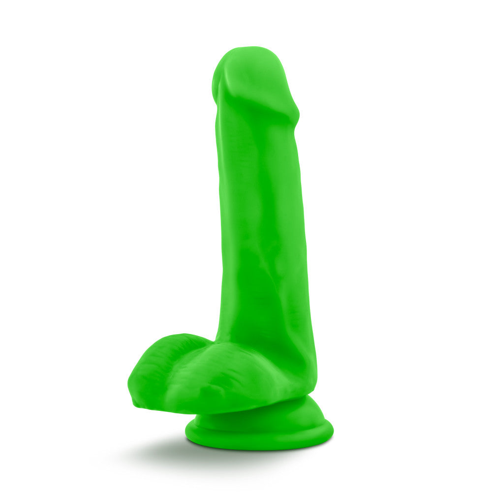 Neo 6 Inch Dual Density Cock With Balls - Neon Green