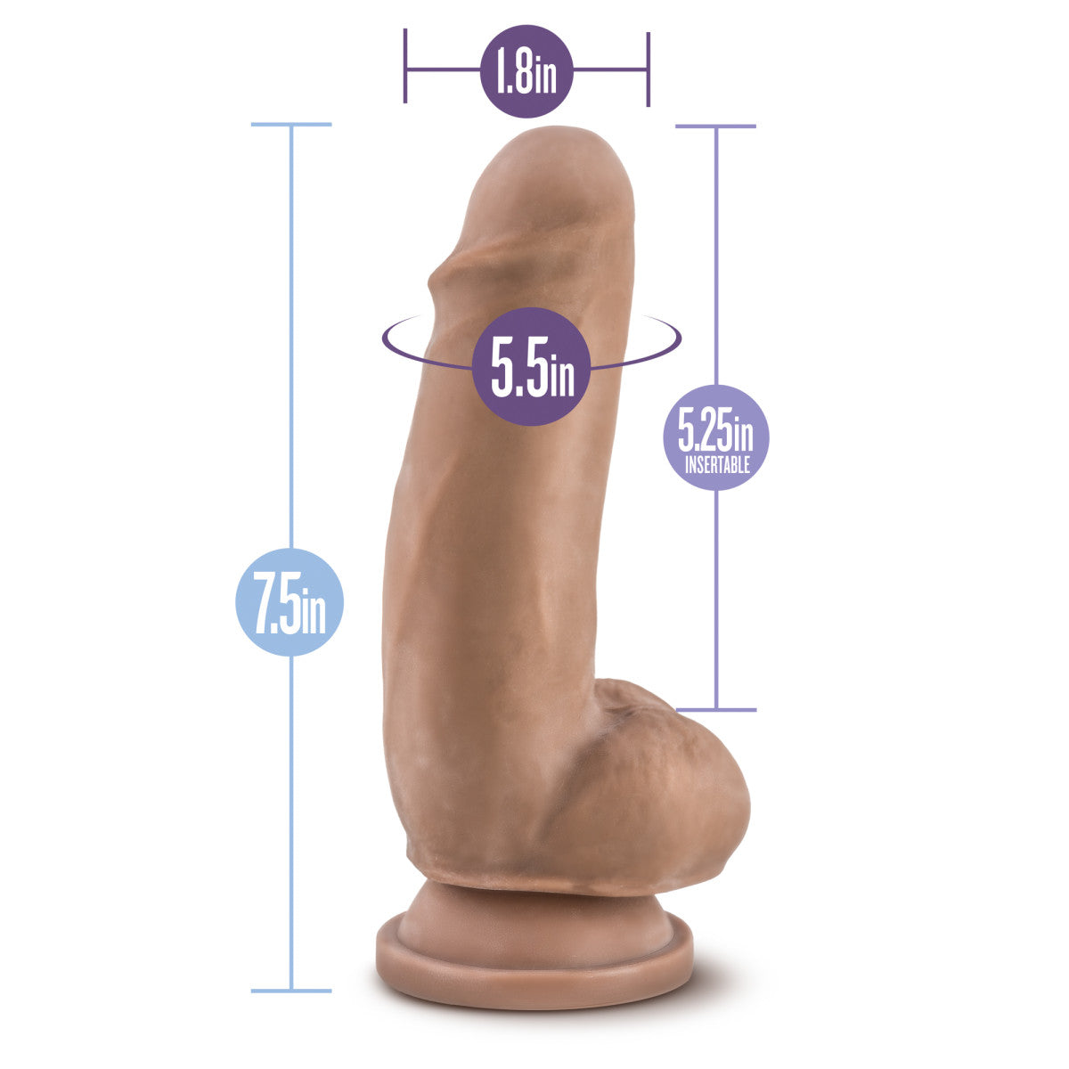 Au Naturel 7" Sensa Feel Fat Boy Dildo - Latin