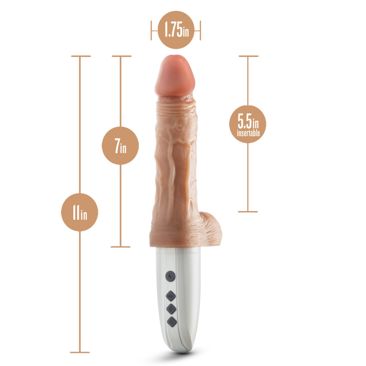 Dr. Hammer 7" Silicone Thrusting Dildo with Handle - Beige