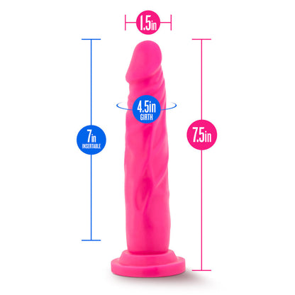 Neo Elite 7.5 Inch Silicone Dual Density Cock - Neon Pink