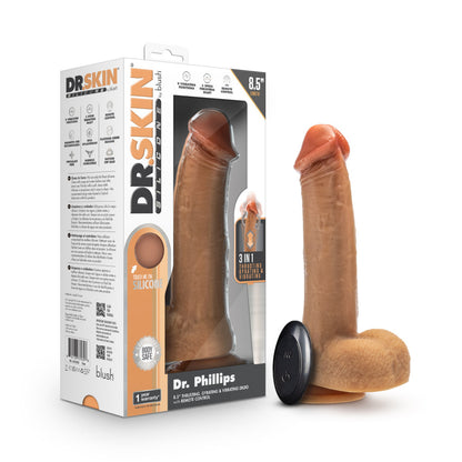 Dr. Phillips 8.5 Inch Silicone Thrusting Dildo - Tan